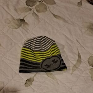 Under Armour Kids Striped Beanie - Gray and Green